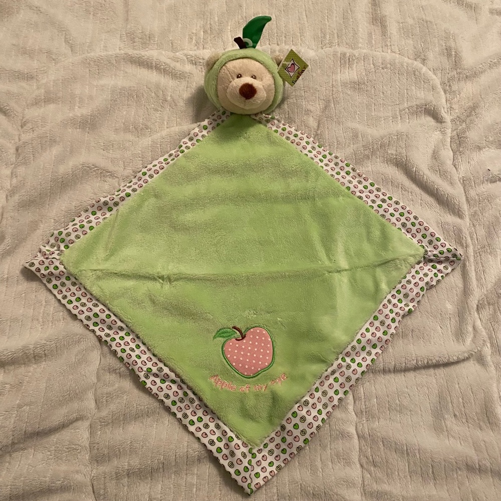 Baby Ganz Bear "Apple of My Eye" Mini Blankie Baby Plush Security Blanket Lovey
